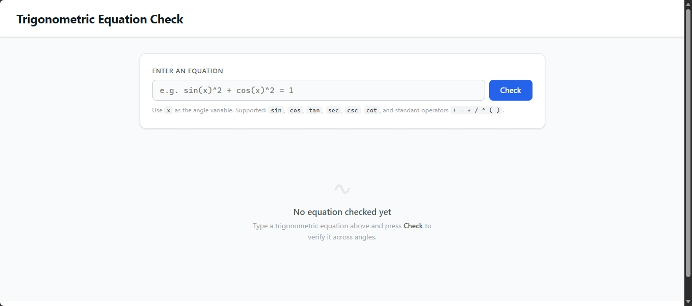 Trigonometric Equation Validator preview